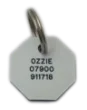 Octagonal Plastic Pet Tag (Small)