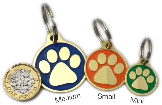 Paw-Styled Brass Dog Tag Engraved