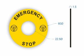 Dog Tags . Emergency Stop Labels