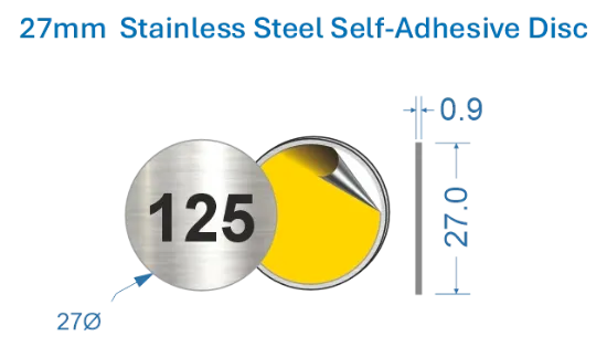Picture of 27mm  Stainless Steel Self-Adhesive Disc 
