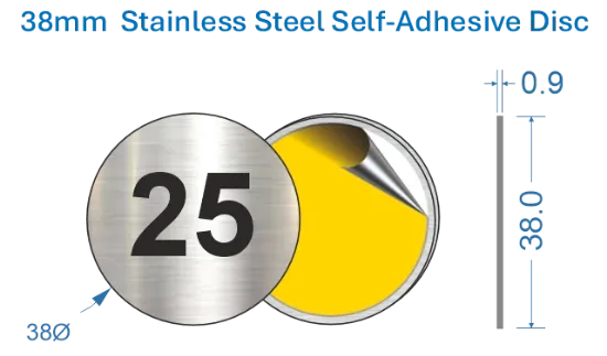 Picture of 38mm  Stainless Steel Self-Adhesive Disc 