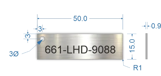 Picture of 50x15mm Rectangle Stainless Steel Valve Tags