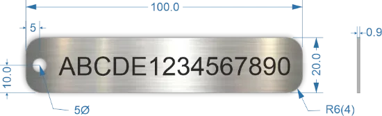 Picture of 100x20mm Rectangle Stainless Steel Valve Tags