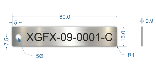 Picture of 80x15mm Rectangle Stainless Steel Valve Tags 