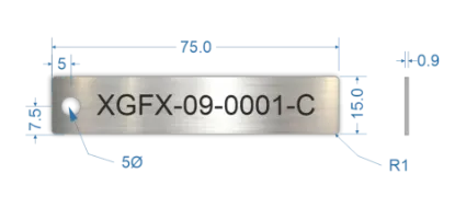 Picture of 75x15mm Rectangle Stainless Steel Valve Tags 