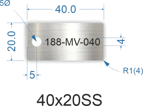Picture of 40x20mm Rectangle Stainless Steel Valve Tags