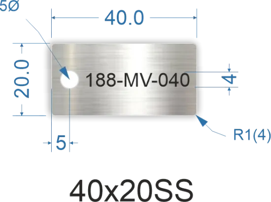 Picture of 40x20mm Rectangle Stainless Steel Valve Tags