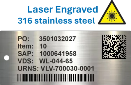 Picture for category Laser Engraved Stainless Steel Valve Tags 
