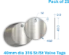 Picture of 40mm Blank Stainless Steel Valve Tags 