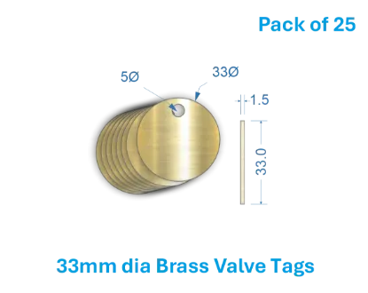 Picture of 33mm Blank Brass Valve Tags