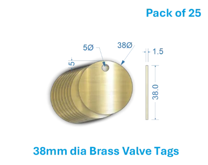 Picture of 38mm Blank Brass Valve Tags