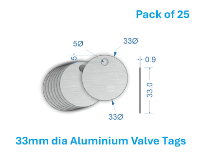 Picture of 33mm Blank Aluminium Valve Tags 
