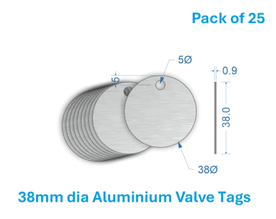 Picture of 38mm Blank Aluminium Valve Tags