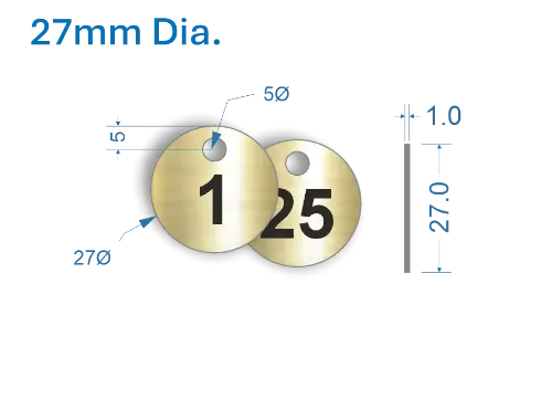 Picture of 27mm Brass Valve Tags