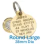 Picture of Large Brass Reinforced Round Pet Tags 