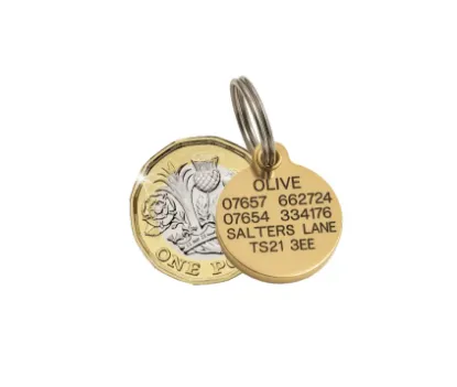 Picture of 20mm (0.8") Diameter Reinforced Brass Dog Tag