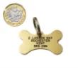 Picture of Brass Bone Pet ID Tag (Small)