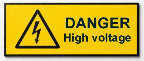 Picture of Danger label High voltage